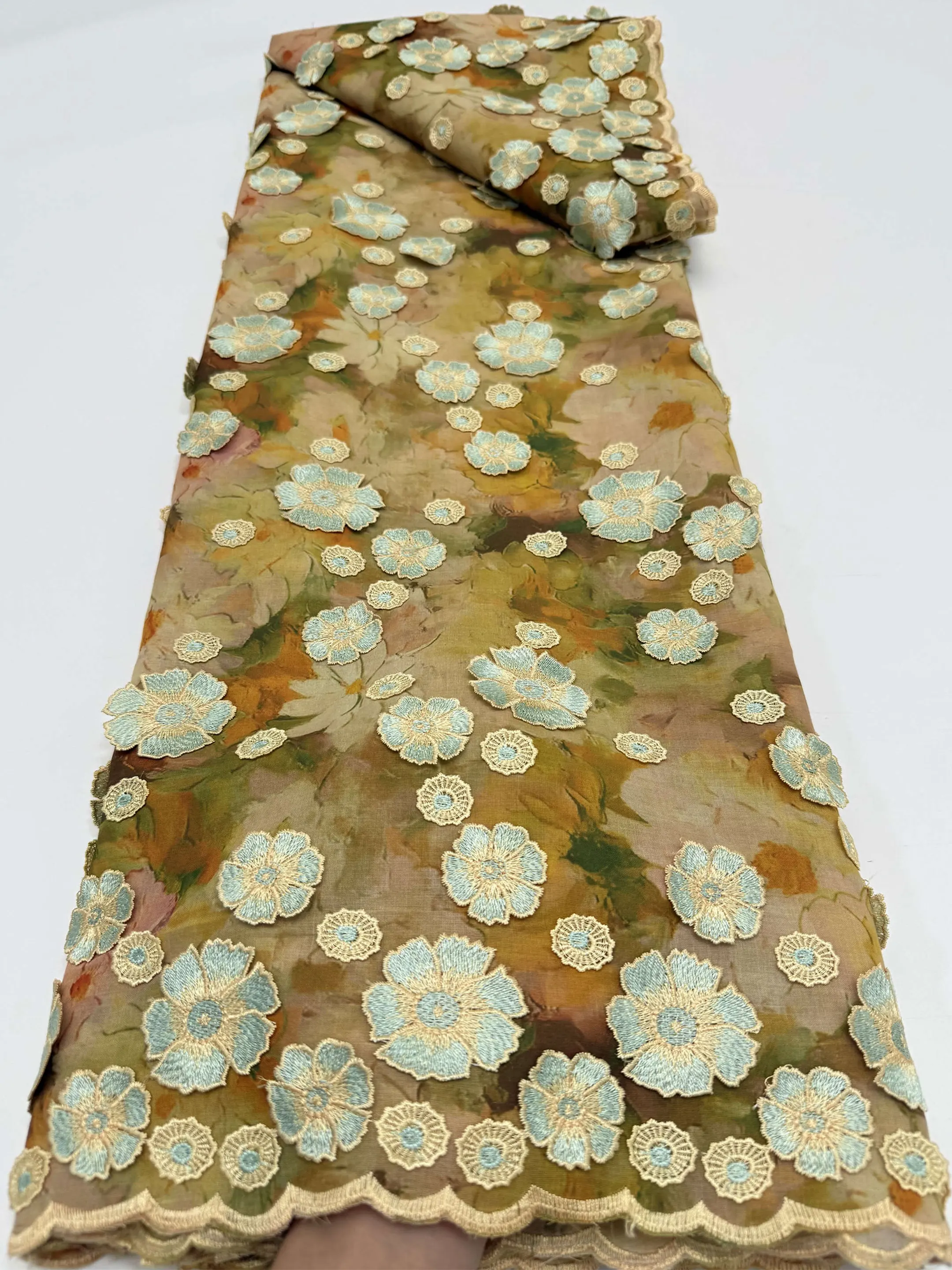 Swiss Voile Lace Fabric with 3D Flower Applique And Stones Super Quality African for women Wedding Dress Lace 2026 Material