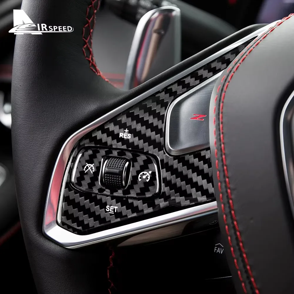For Chevrolet Corvette C8 2020-2023 Carbon Fiber Steering Wheel Button Cover Trim Interior Sticker Accessories