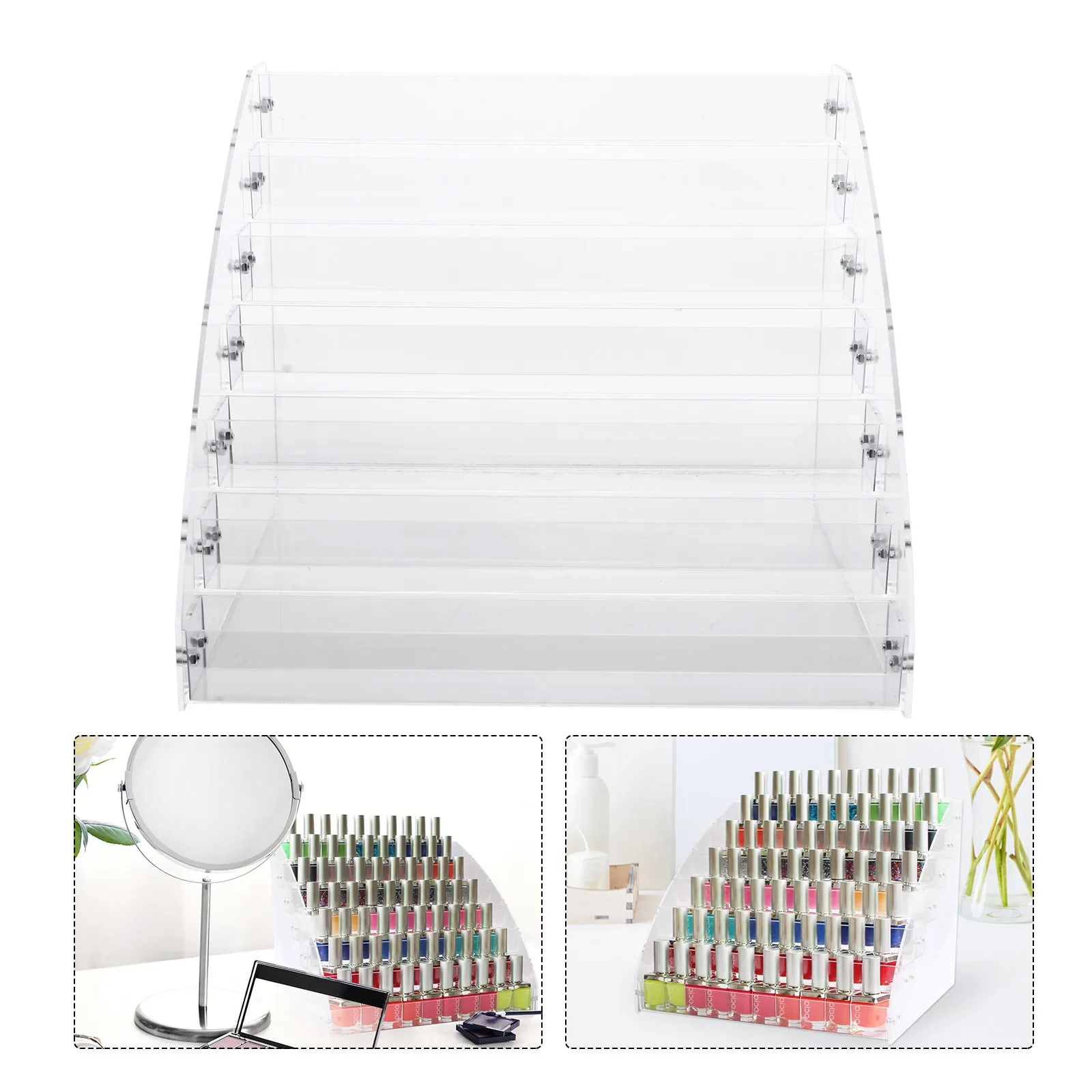 

Nail Polish Display St Lipstick ganizer Clear Acrylic Shelf Rack Storage Case Gloss Holder Tint Container Beauty Accessories