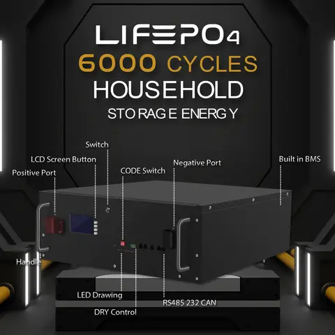 แบตเตอรี่สำรอง LiFePO4 48V 51.2V 200AH ชุดแบตเตอรี่ 48V 10KW RS485 CAN 6000 รอบชีพการใช้งาน อินเวอร์เตอร์พลังงานแสงอาทิตย์แบบออฟกริด ระบบจัดการแบตเตอรี่ 200A BMS รองรับการเชื่อมต่อแบบขนาน 32 เส้น