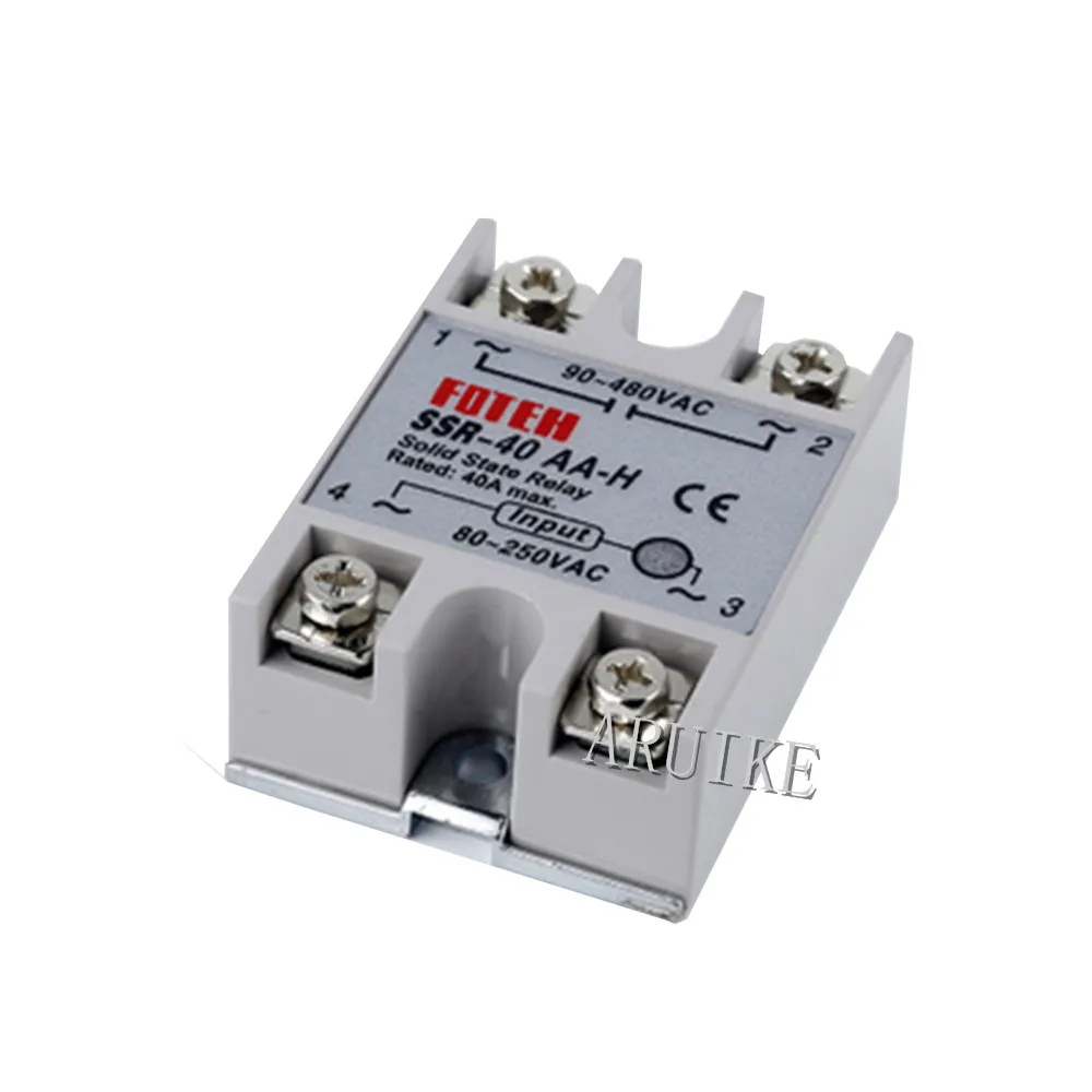 

Solid state relay SSR-40AA-H 25A actually 80-250V AC TO 90-480V SSR 40AA H solid Resistance Regulator