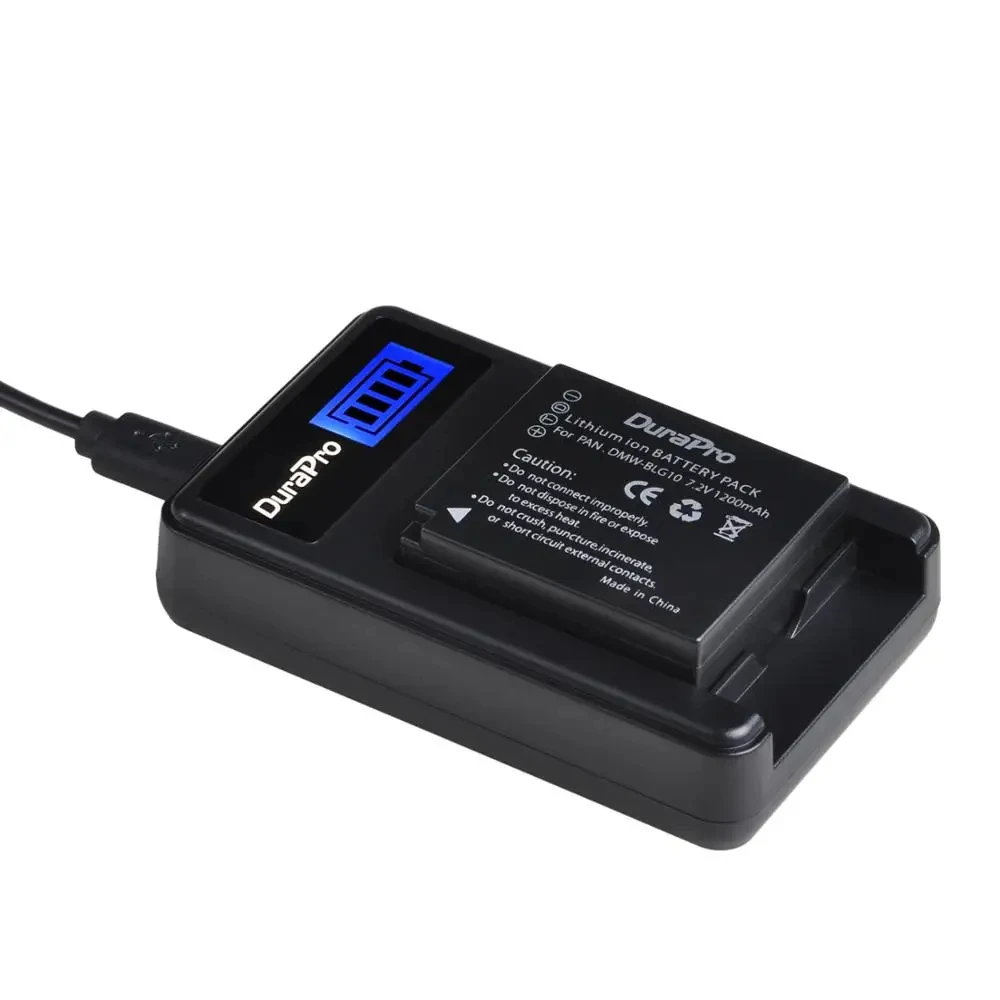 DuraPro 1200mAh BLG10 BLG10E bateria DMW-BLG10 DMW-BLE9 + ładowarka LCD USB do aparatu Panasonic LUMIX GF5 GF6 GX7 LX100 GX80 GX85