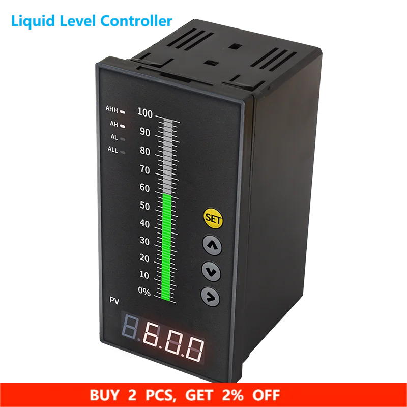 4-20mA Water Level Controller AC220V Level Control Instrument with Alarm 4-20mA RS485 Liquid Level Indicator for Well Tank
