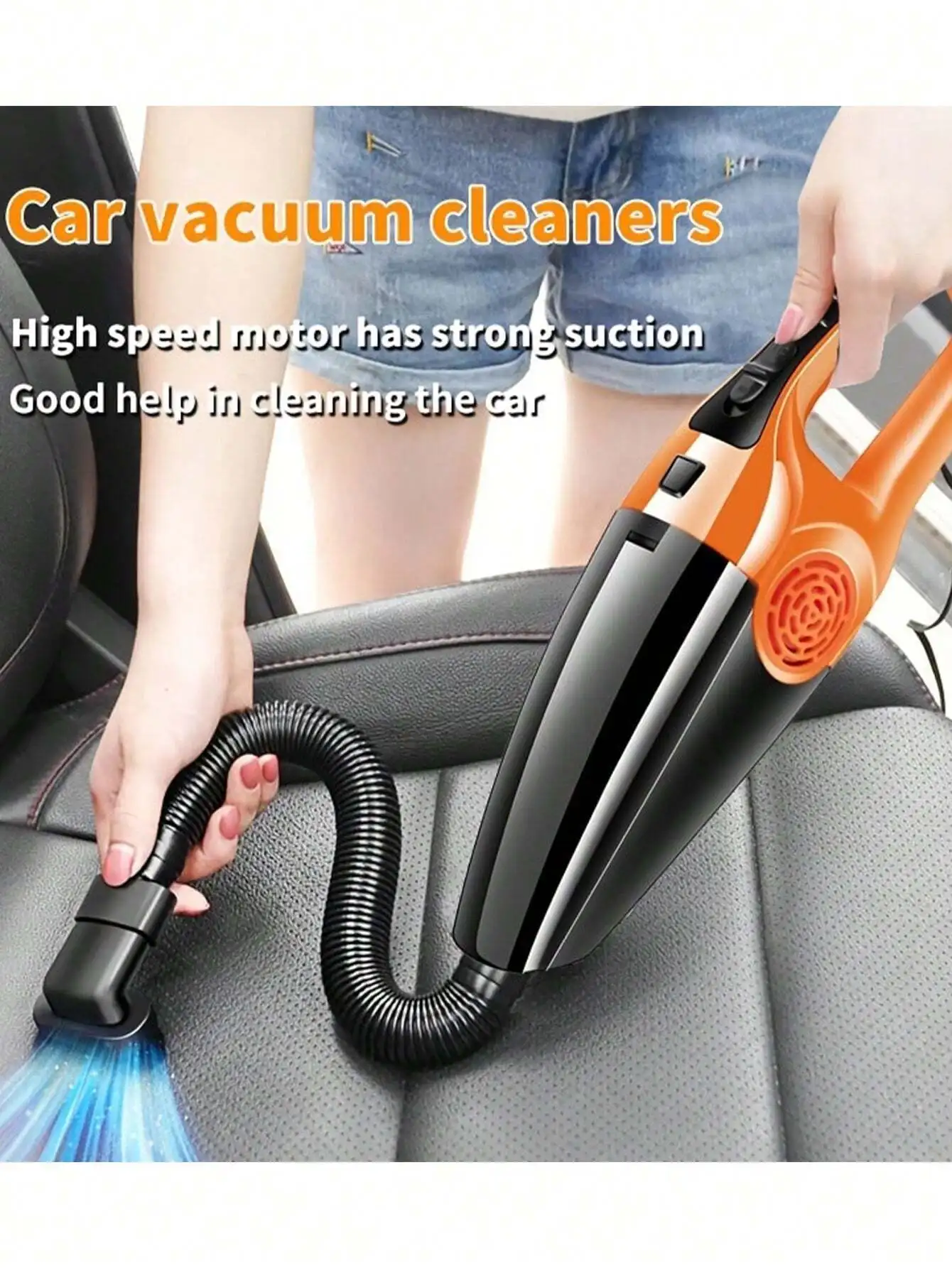 مكنسة كهربائية للسيارة بقوة 5000 مللي بار، شفط قوي، مكنسة كهربائية صغيرة لاسلكية منزلية جافة/رطبة