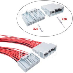 Conector de Cable de coche de 28 pines para Honda, adaptador automático, MX34028SF1, MX34028PF1, enchufe sin sellado para cableado eléctrico de automóvil, 1 Juego