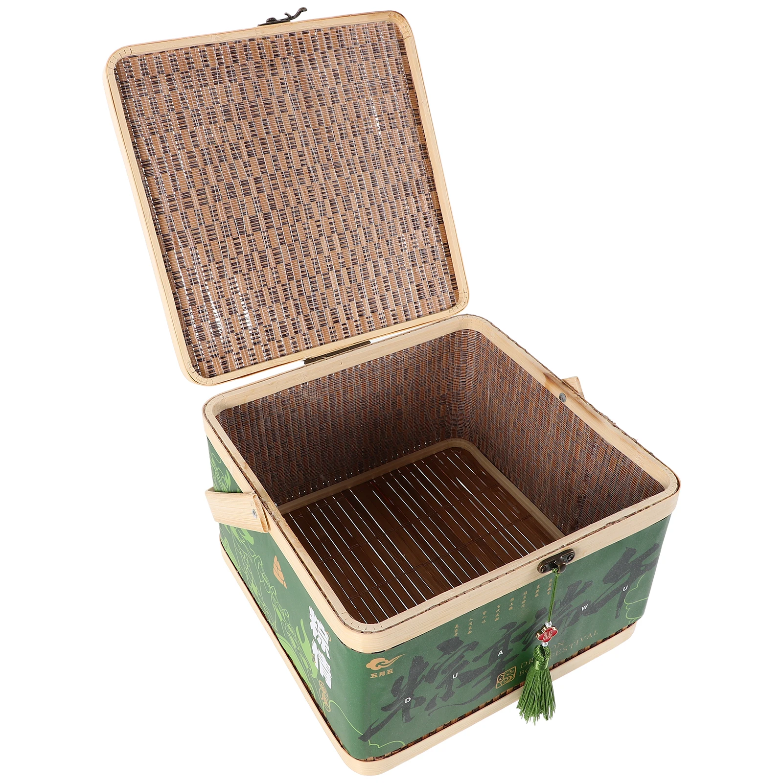 

Dragon Boat Festival Gift Box Empty Basket Decorative Bread Hamper Packing Handle Bamboo Vegetable Fruit Hampers Baskets