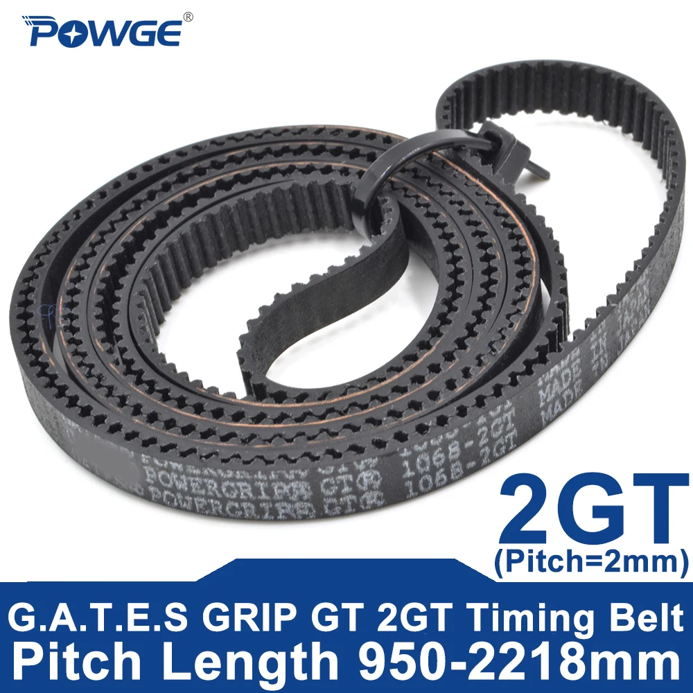 POWGE GT 2GT Timing belt Lp=950-2218mm 976 994 1004 1028 1066 1068 1078 1110 1140 1164 1180 1210 1228 1234 1256 1310 1320 1344