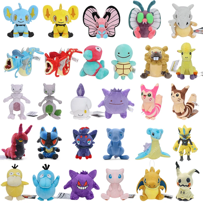 Pokemon Plush Stuffed Toy Mimikyu Gyarados Doll Shinx Butterfree Plush Doll Mewtwo Cubone Gengar Furret Soft Cartoon Toys Gifts