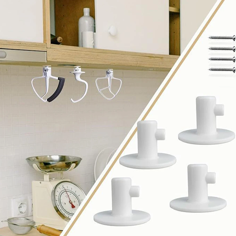 Wall Mountable 4 Position Mixer Attachment Bracket for Flat Beater Dough Hook Whisk and Edge Beater for Stand Mixer Users