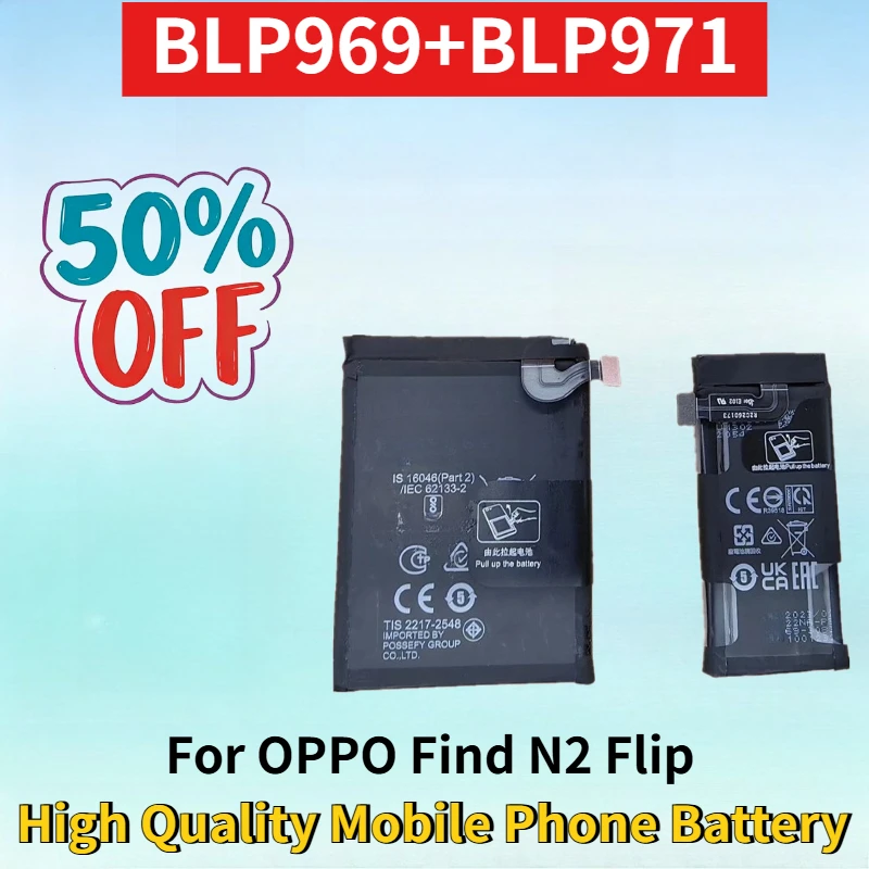 

Newest BLP969+BLP971 Lithium-ion Rechargeable Battery for OPPO Find N2 Flip High Quality Mobile Phone Replacement Battery