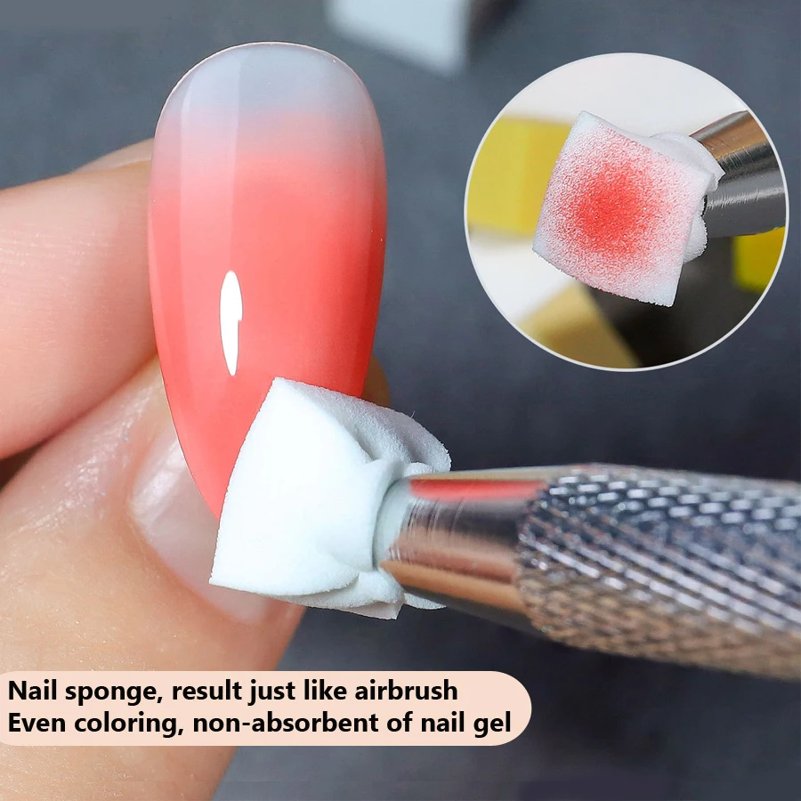 50-teiliges weiches Schwamm-Nagelkunst-Rouge-Applikator-Set mit Farbverlaufs-Mischgreifer-Werkzeug, Nagelstempel für professionelle Maniküre – Detail 4