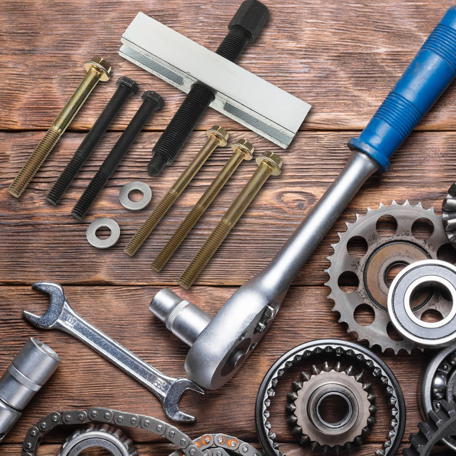 

Steering Wheel Belt Puller Crankshaft Pulley Tool Steel Universal Heavy Duty Puller Gear Hub Timing Repair Tools Mechanic