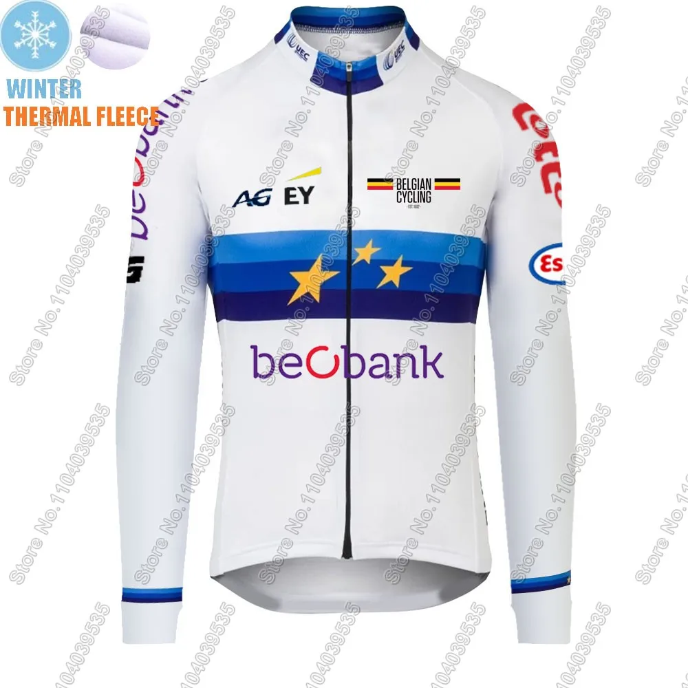 Belgium National Team 2024 Cycling Jersey Set Winter European Men Long Sleeve Clothing Suit MTB Bike Road Pants Bib Maillot