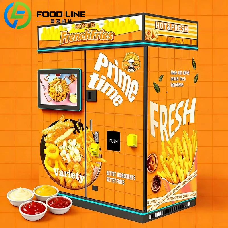 Customized Commercial French Fry Vending Machines: 24/7 French Fry Vending Machine, Large Capacity, Real-time Monitoring