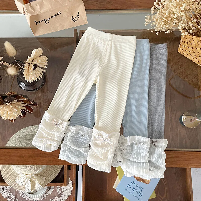 Girls Underpants 2025 Autumn New Lace Bow Fashion Multi Color Casual Underpants