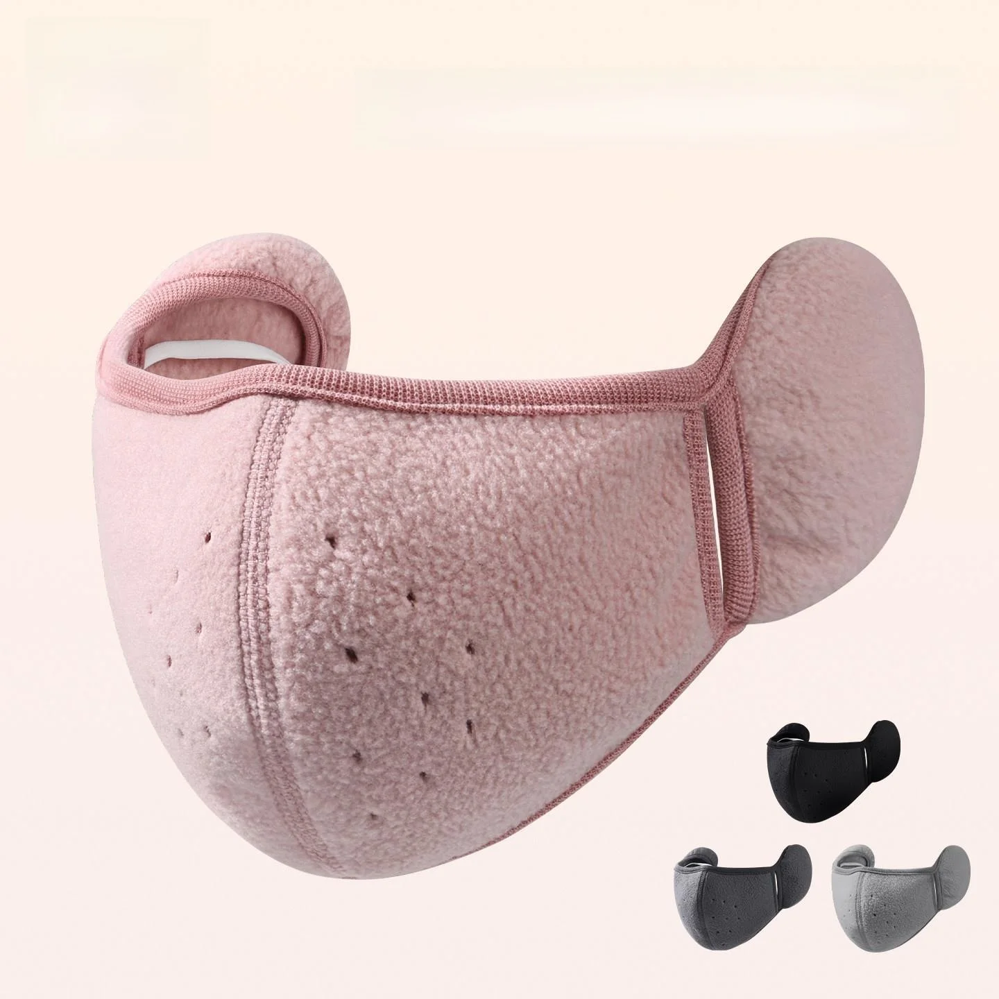 winter-new-warm-fleece-face-mask-women's-ear-protection-integrated-thickened-breathable-anti-freeze-anti-cold-cycling-mask