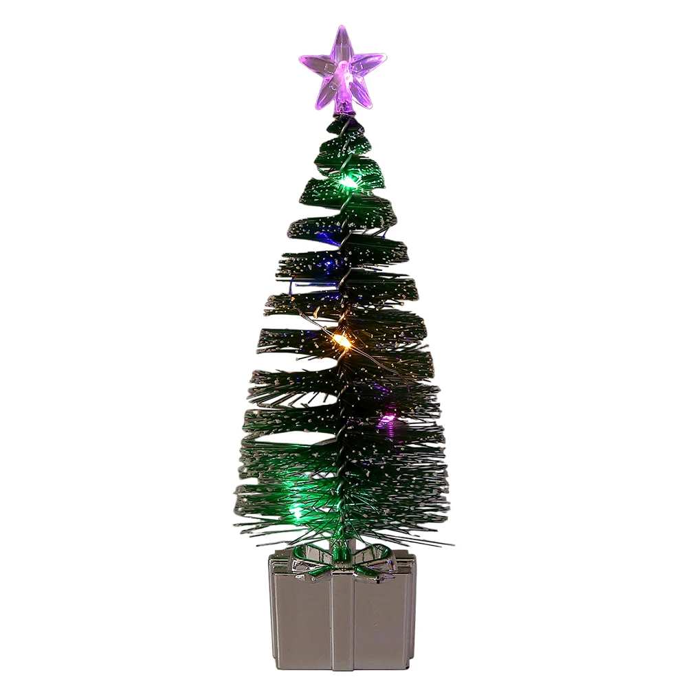 Kerstboom Beeld Licht Kerstboom Miniatuur Decoratieve Kerstboom Desktop Ornamenten Creatieve Kerstfeest Gunsten