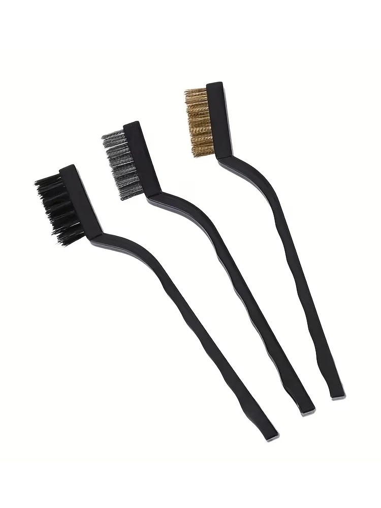 

3Pcs Professional Wire Brush Kit for Cleaning, Welding Slag Removal, Rust Removal, Stainless Steel, Brass & Nylon Brush Set