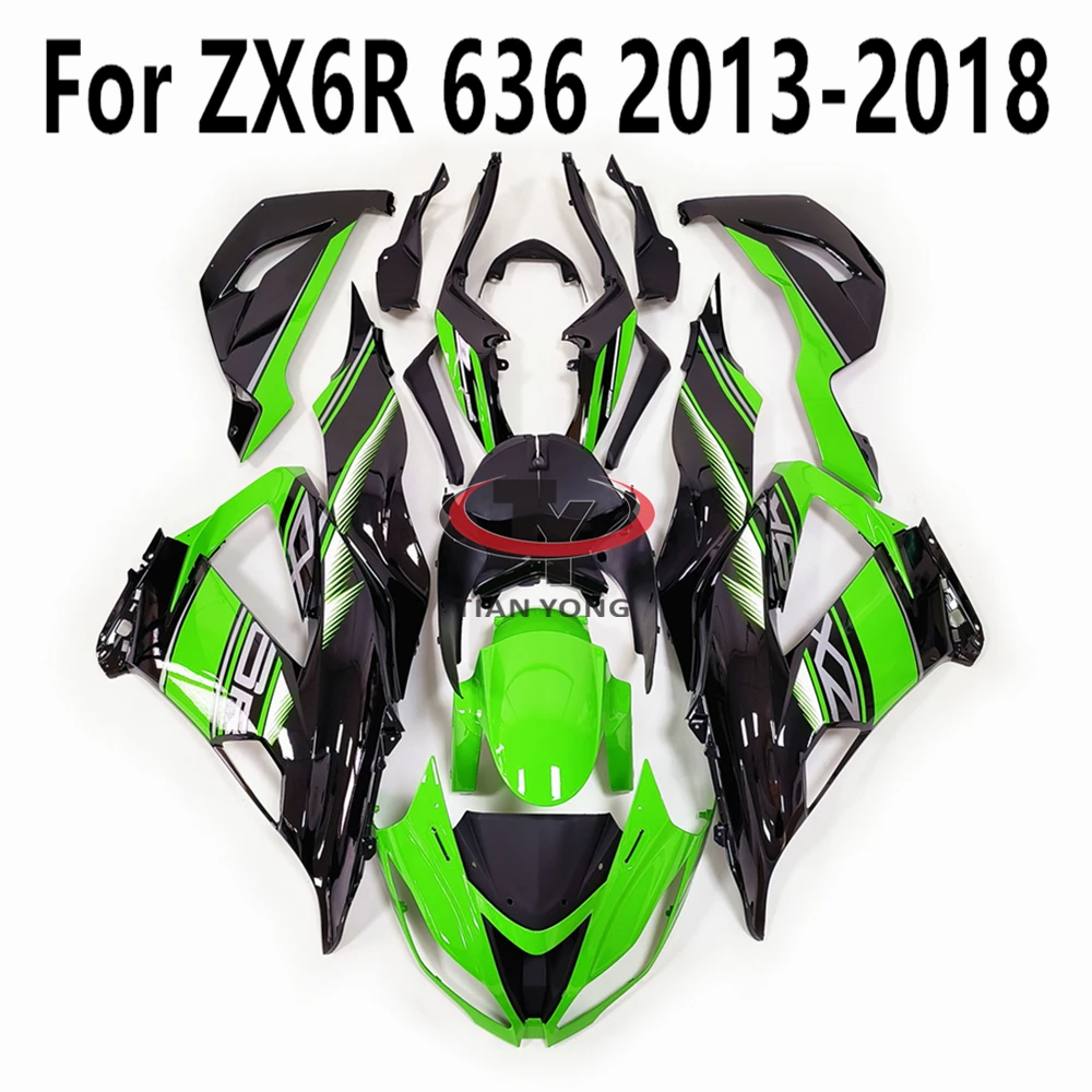 

2017 Green Black KRT Board Flower Bodywork Cowling For Kawasaki ZX6R ZX 6R 636 2013-2014-2015-2016-2018 Full Fairing Kit