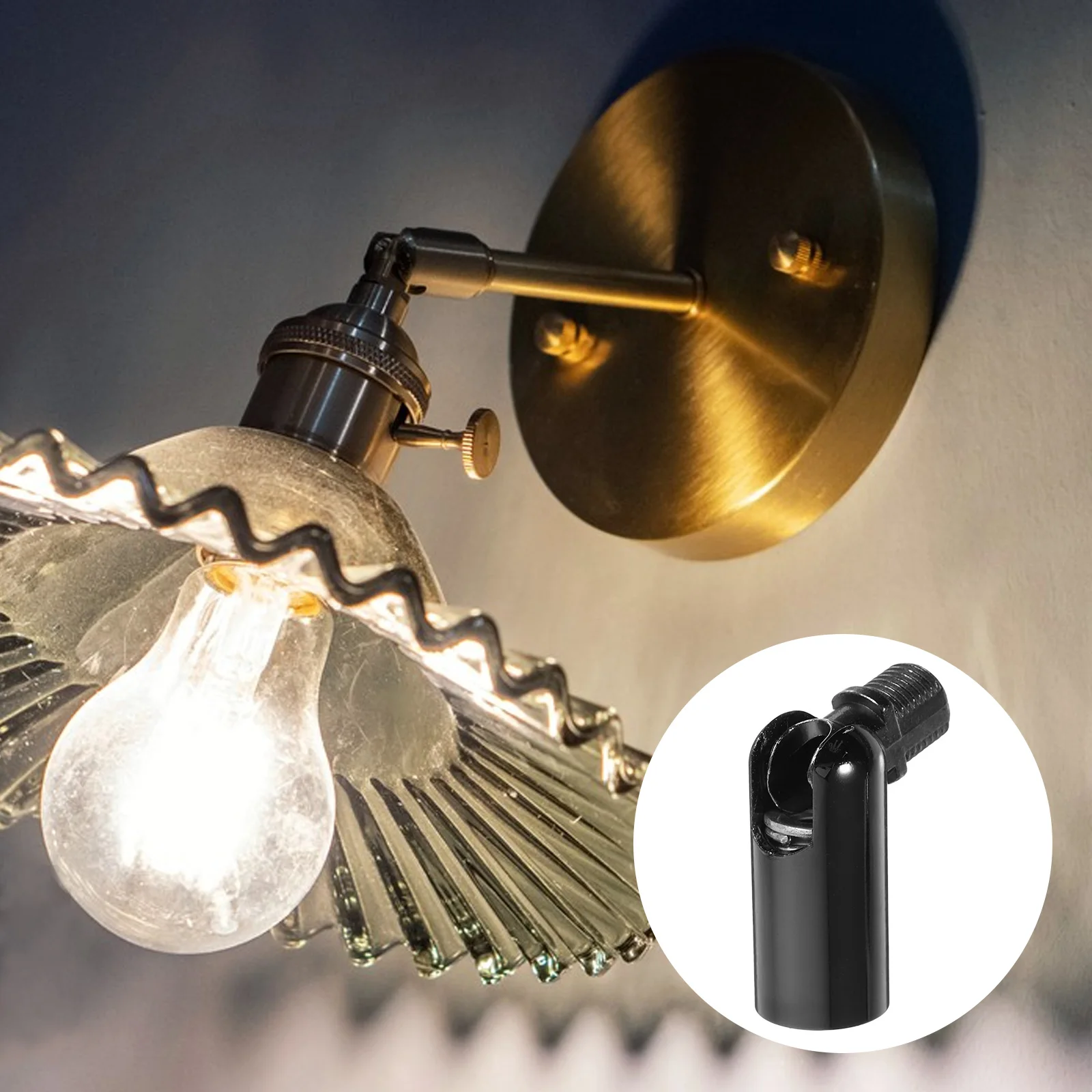 

2pcs Swivel Head Adapter For Wall Lamp Light Socket Extender Sloped Converter Durable Alloy 180 Degree Rotation Sealed Design