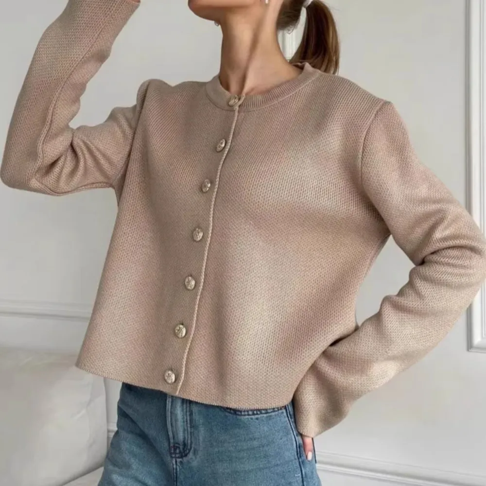 MsChuh Autumn Women's Clothing Solid Color Sweater Cardigans All-match Loose Simple Style Comfortable Fashion Commuting Casual 6