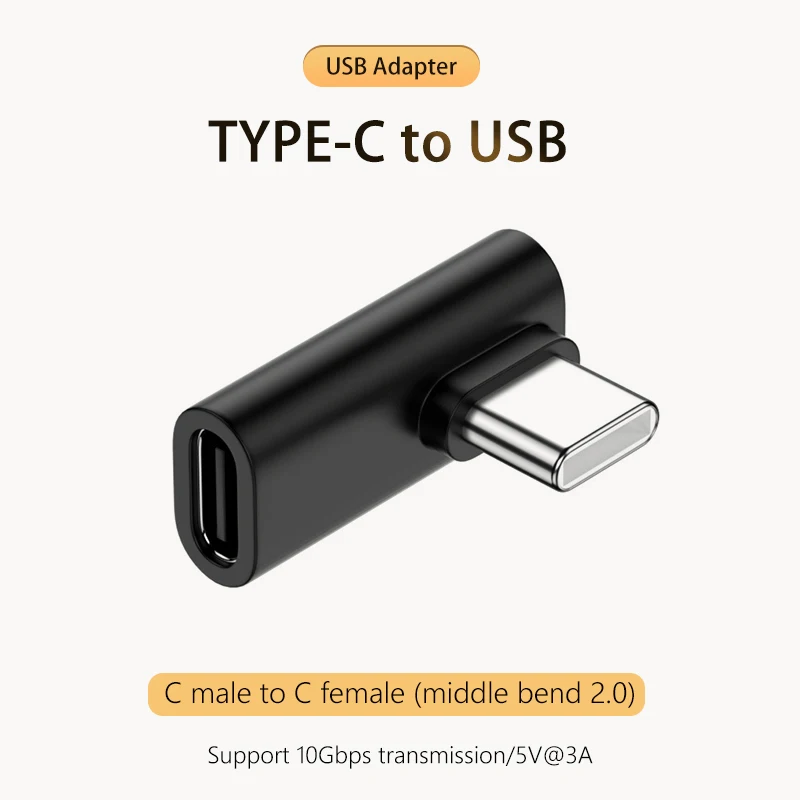 NNBILI 3A Typ C Ellenbogen USB 3.1 Ladedatenkabel Adapter Konverter für Android 90/180 Grad OTG Adapter Schnellladung 10 Gbit/s