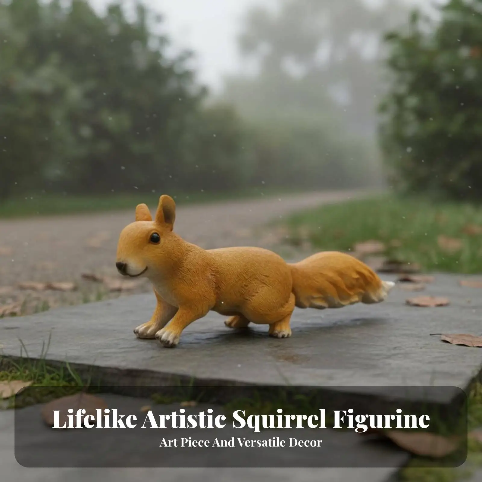 Resin Squirrel Figurine Outdoor Garden Statue Weather Resistant Decor for Patio Balcony Yard Art Gift