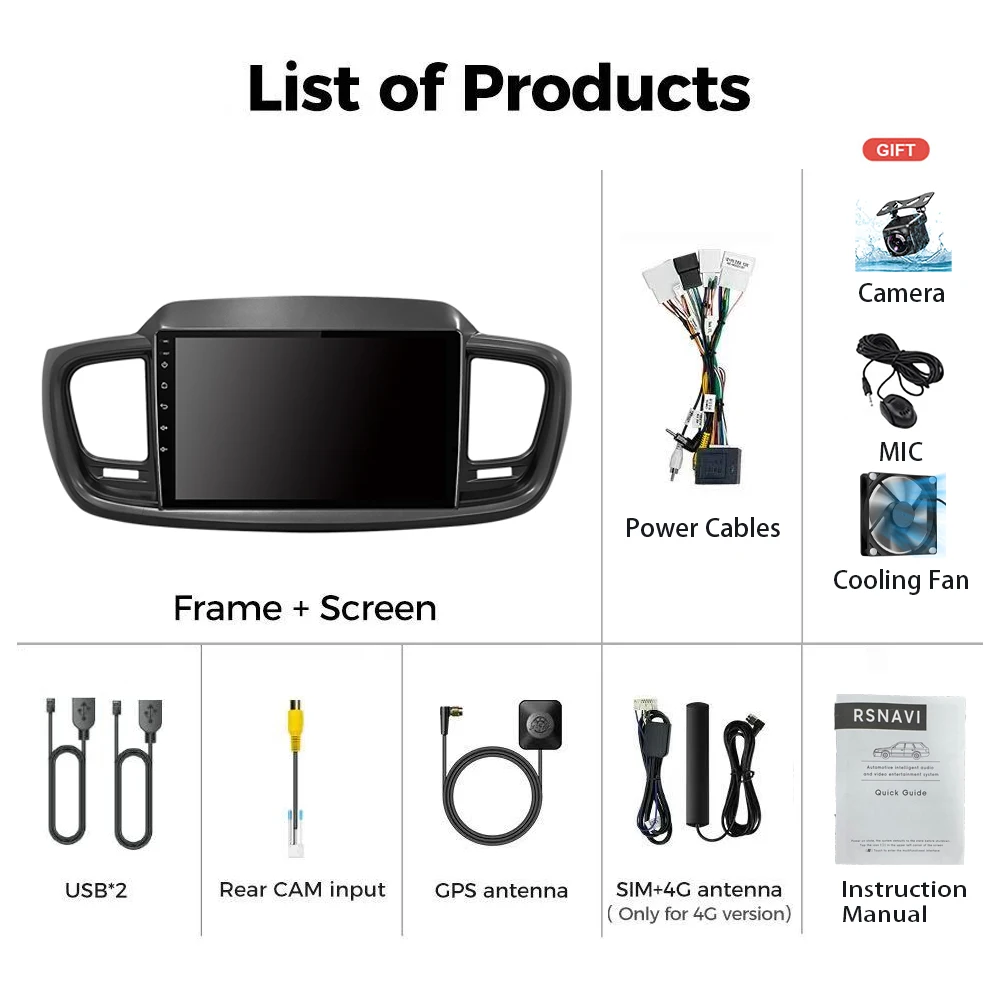 Android 16 Navigation Multimedia GPS Player Carplay Car Radio For Kia Sorento 3 2014 - 2017 Stereo WiFi+4G video BT 360 Camera