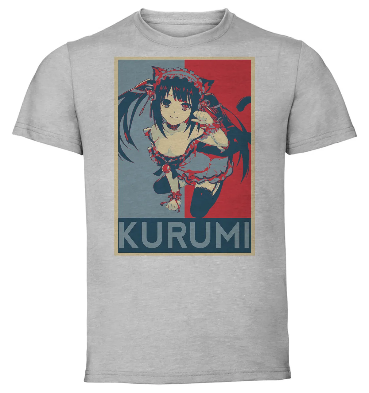 T-Shirt Unisex Grey Propaganda Date a Live Kurumi Tokisaki variant 4