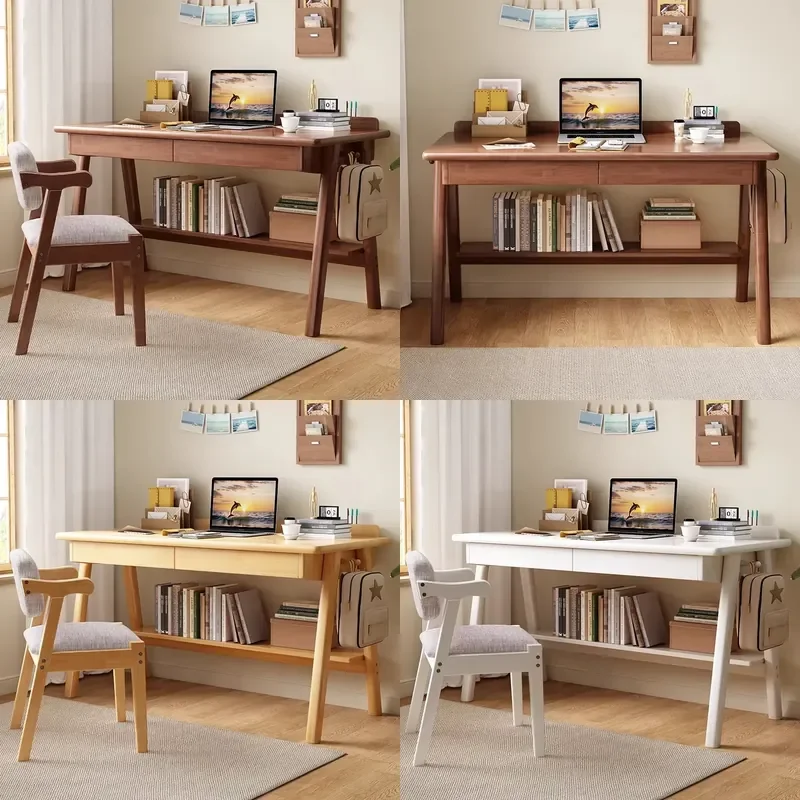 Nordic Solid Wood Desk Living Room Bedroom Student Home Study Desk Modern Simple Office Desk Japanese Style Computer