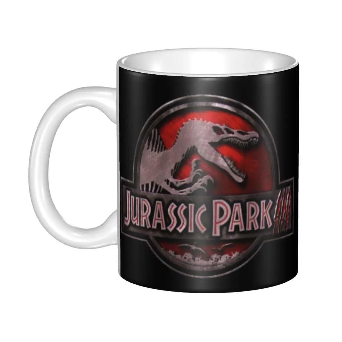Dinosaur World Jurassic Park Coffee Mug DIY Customized Adventure Movie Ceramic Tea Milk Mug Cup