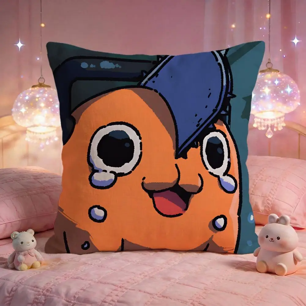 cChainsaw Manss anime Cushion Cover Premium Comfort Reversible Pillow Cove -Two in One Design for Any Room & Car Interior