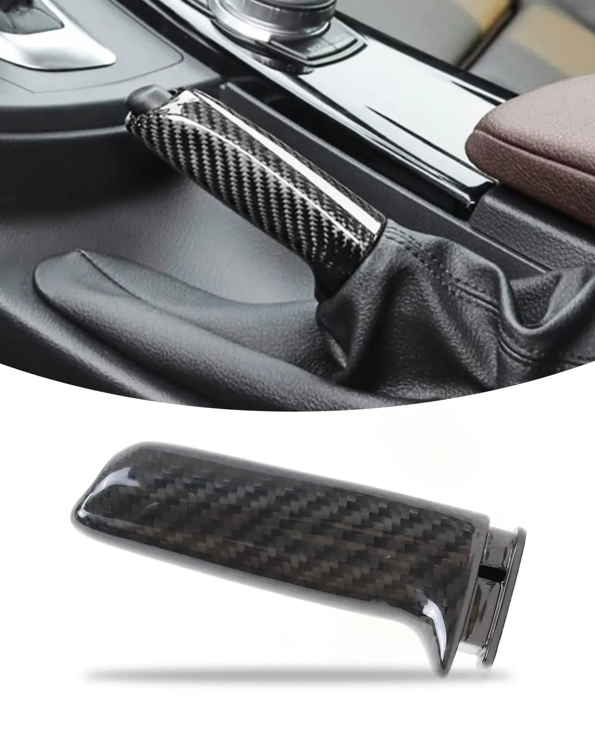 Car Handbrake Cover Grip Handle Lever for BMW E90 E60 F30 E46 1 2 3 4 5 6 Series Carbon Fiber Pattern Hand Brake Set Cover