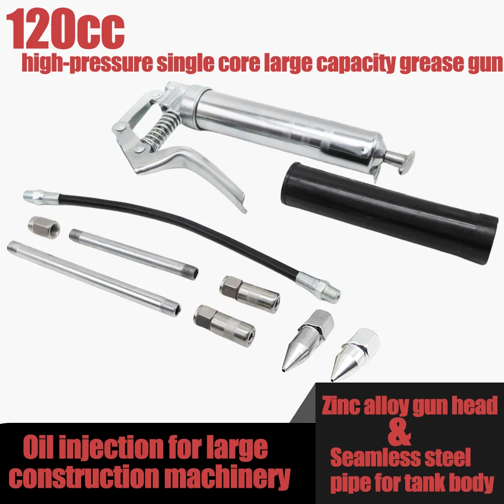 

Pistol Grip Grease Gun 3500/6000/10000 PSI 120CC Capacity Heavy Duty Professional Grease Gun with Flexible Hose