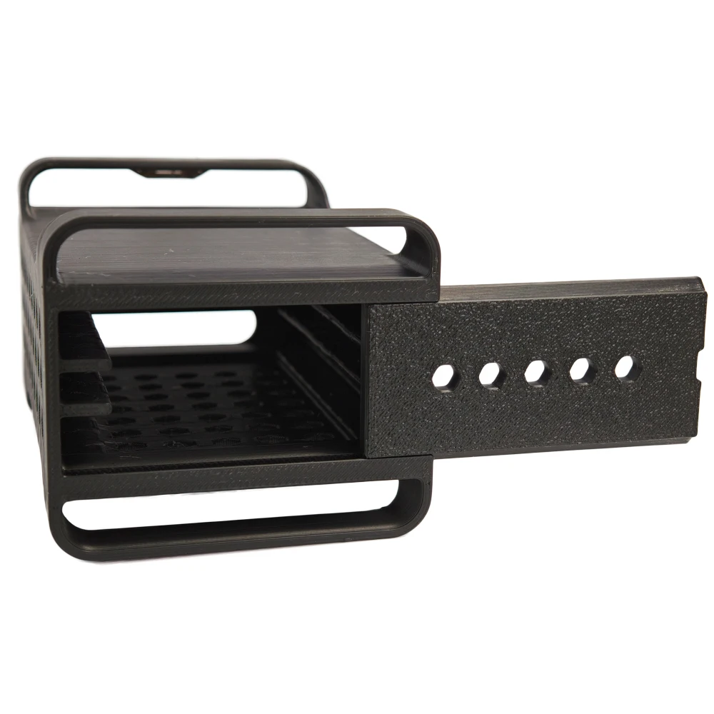 3D-Printed Secure Storage Case & Slide-Out Cover for Samsung T7 SSD desktop Holder Matte Black Cooling Vents & Type-C Cable Slot