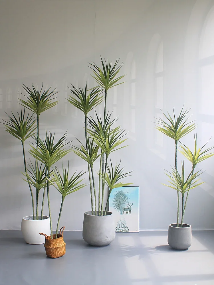 Simple Nordic style simulated green plants Agave Hotel B & B living room floor-to-ceiling large potted plants ornament decorativ