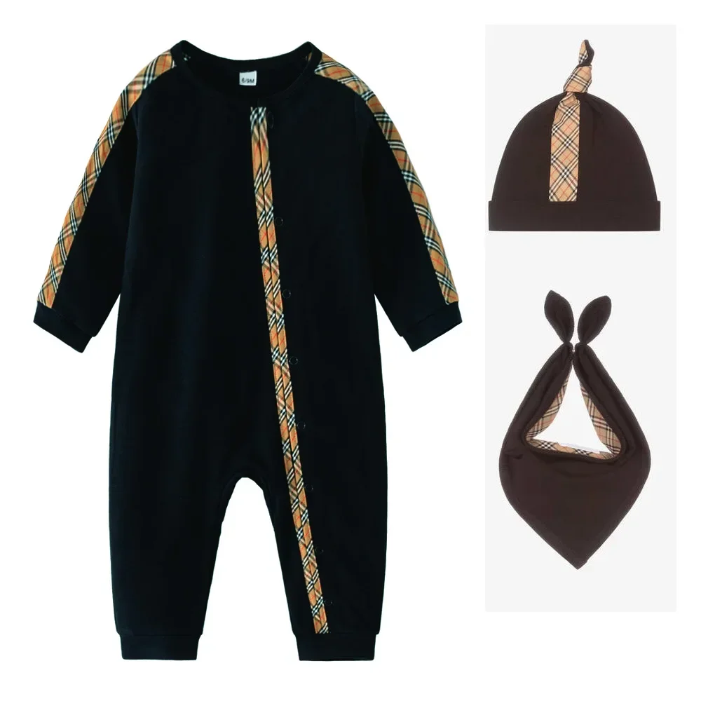 Spring Autumn Baby Boys Girls Rompers Cotton Newborn Long Sleeve Jumpsuits Kids Printed Infant Plaid Romper Toddler Clothes