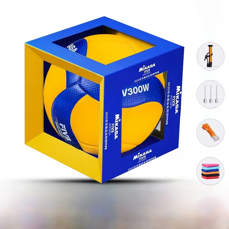 ballon-de-volley-ball-mikasa-taille-5-officiel-pour-les-eleves-du-college-pour-les-examens-d'entree-ballon-de-volley-ball-rigide-v300w-v200w