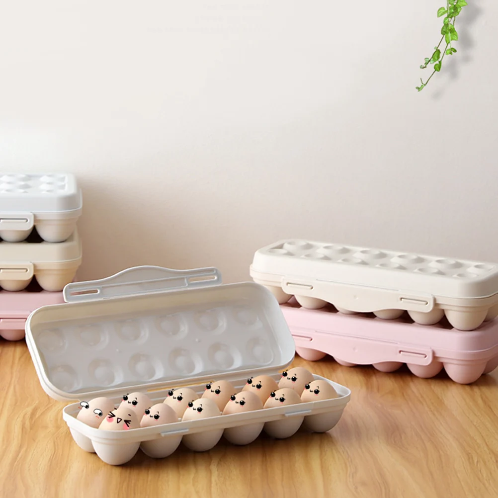 2pcs 18 Grids Egg Storage Box Plastic Egg Holder Refrigerator Tray Shatterproof Anti-Collision Container Stackable Fridge