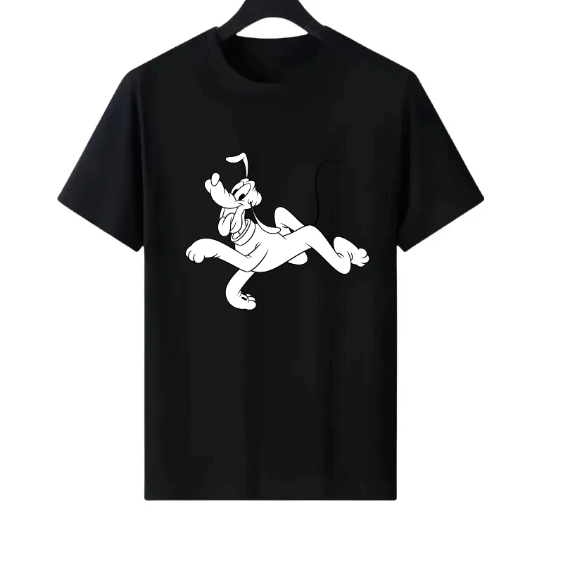 

Disney Pluto Pattern Woman Funny Round Neck Parent-child Clothing Loose Tops Ladies Cheap Short Sleeves T-Shirt Men Sweatshirts
