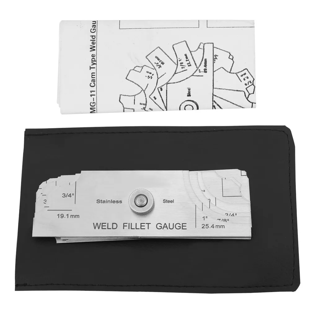 7 pcs Stainless Steel Fillet Weld Gauge / Fillet Weld Set Gage Metric and Inch RL Gauge / Ulnar Gauge