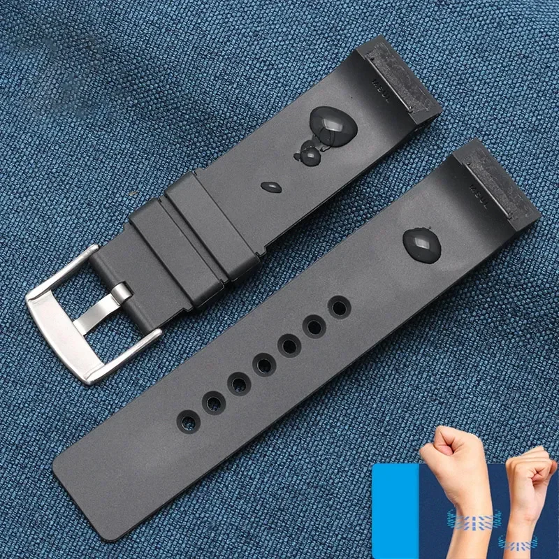 Для Cartier Santos 100 резиновый черный высококачественный ремешок для часов мужские и женские силиконовые аксессуары браслет 23 мм