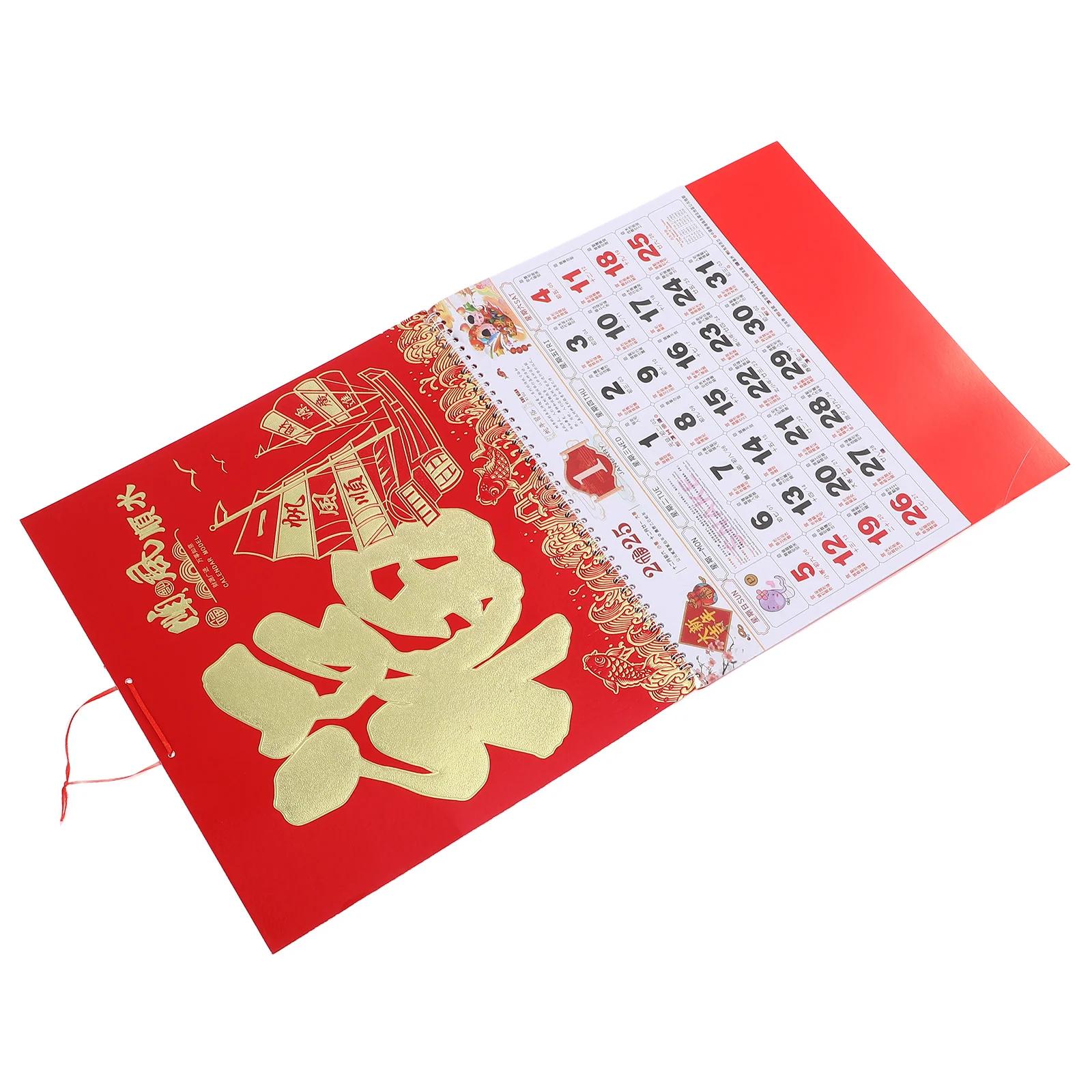 

2025 Traditional Chinese Wall Sturdy Clear Printed Monthly Hanging Calendar For Home Office Supplies Holiday Family Planning