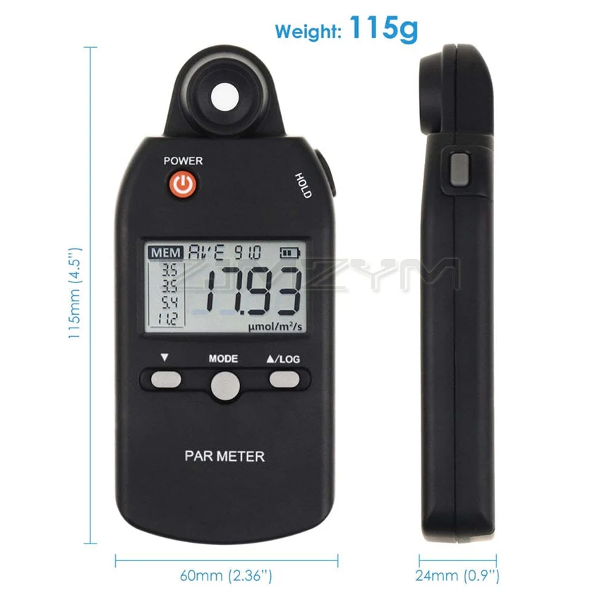 Imagem -06 - Medidor Par Portátil para Planta Interior e Exterior Sensor Quântico Avançado Medir Crescer Intensidade de Luz Lux Ppfd Tester