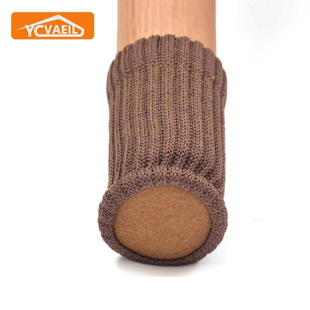 4pcs Table Legs Socks Knitted Felt Stool Chair Leg Cover Floor Protectors Pads For Non-slip Mute Furniture Chair Leg Caps image 4