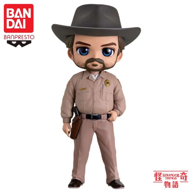 En Stock Bandai Banpresto Original Stranger Things Jim Hopper Qposket figura de acción muñeca nuevos juguetes en caja modelo de garaje