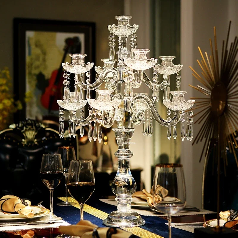 Kristall Kerzenhalter Moderne Wohnkultur Tisch Candlelight-Dinner Nordic Dekorative Ornamente Glas Hochzeit Kerzenhalter N