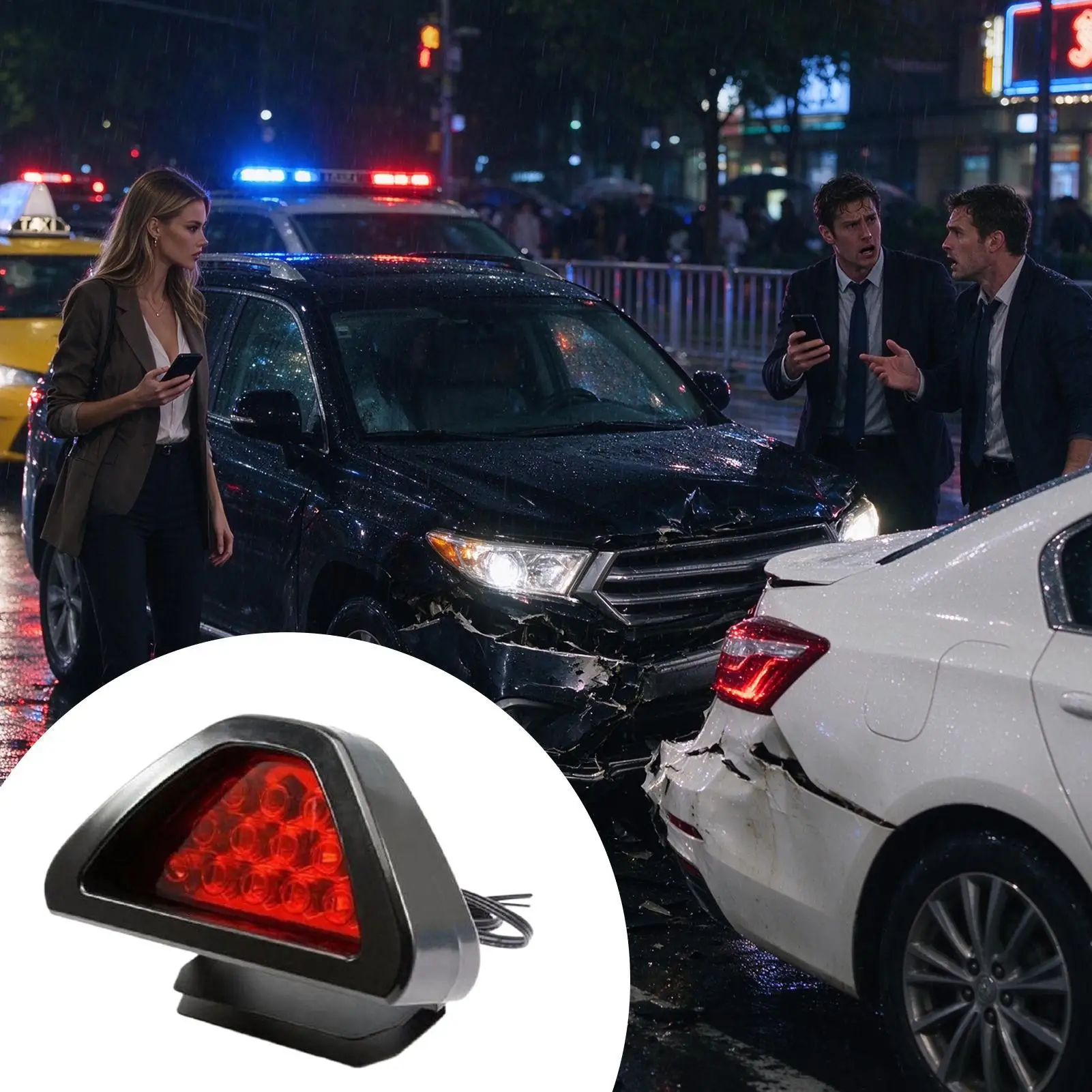 Brake Light LED High Brightness Weatherproof Triangular Rear Lamps Automotive Safety Brake Tail Light For Garage Highway Parking