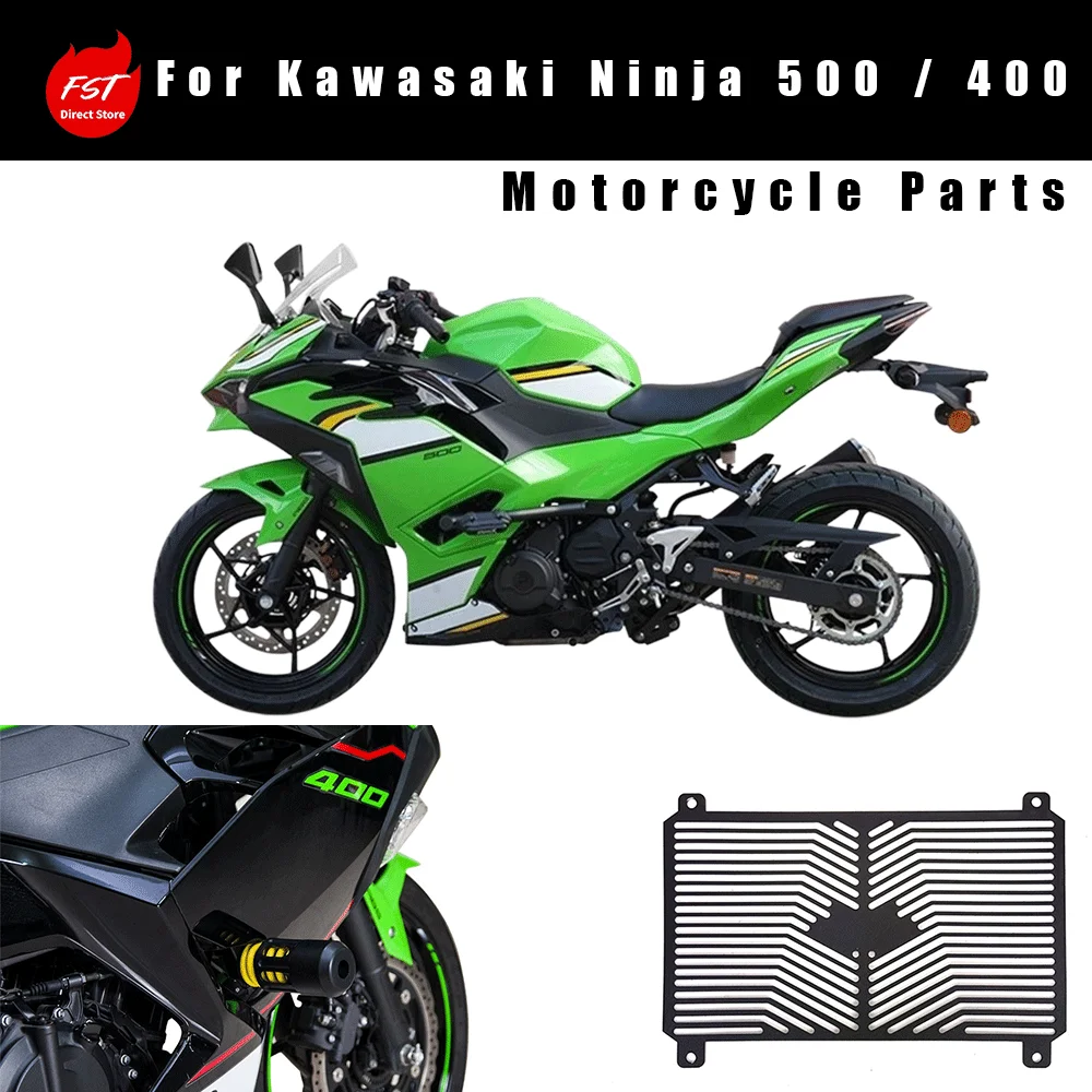 Spring‑Loaded Anti‑Fall Sliders Stainless Steel Radiator Guard Mod Parts For Kawasaki Ninja 500 Motorcycle Accessories