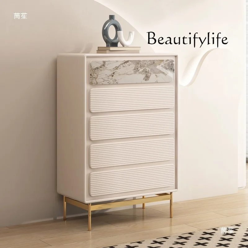 

French cream chest combination Italian living room corridor decorative locker light luxury chest